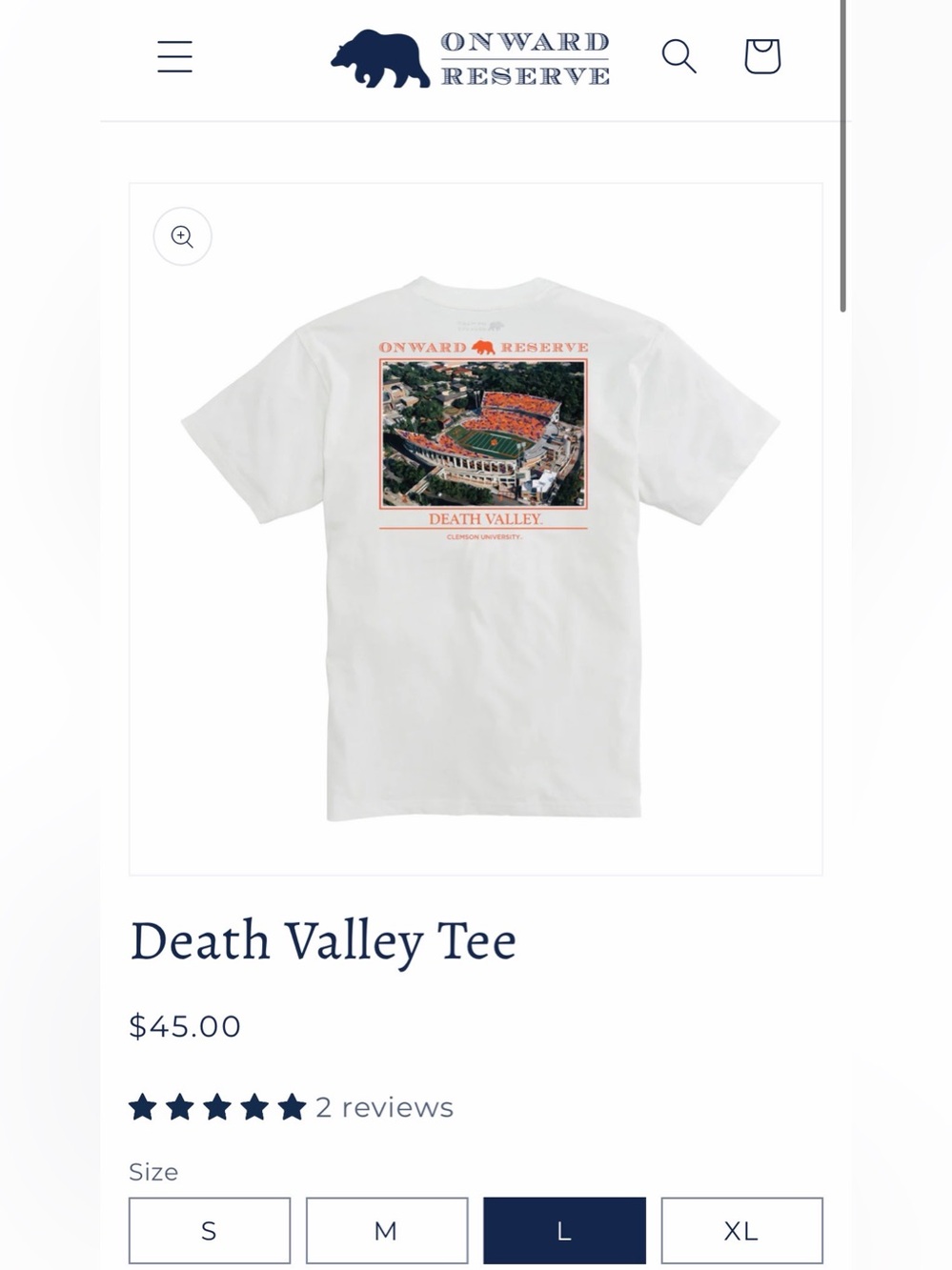 Onward Reserve Death Valley Tee - White